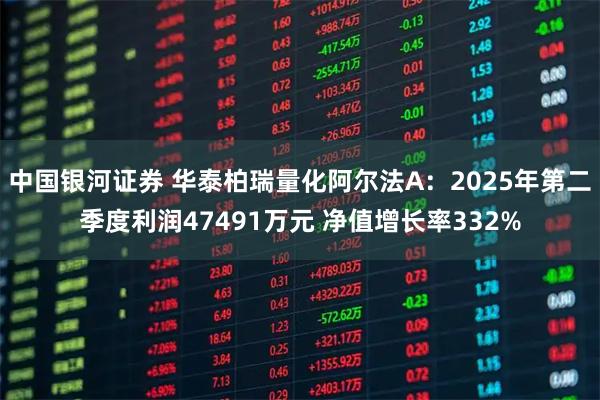 中国银河证券 华泰柏瑞量化阿尔法A：2025年第二季度利润47491万元 净值增长率332%